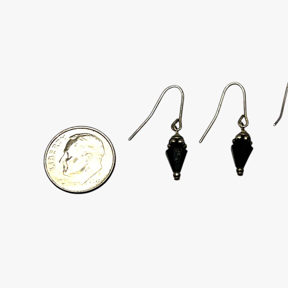 Lot Dangle Earrings Red Black Spike Silver Tone Dainty Hooks Boho Drop Vintage - Picture 4 of 8